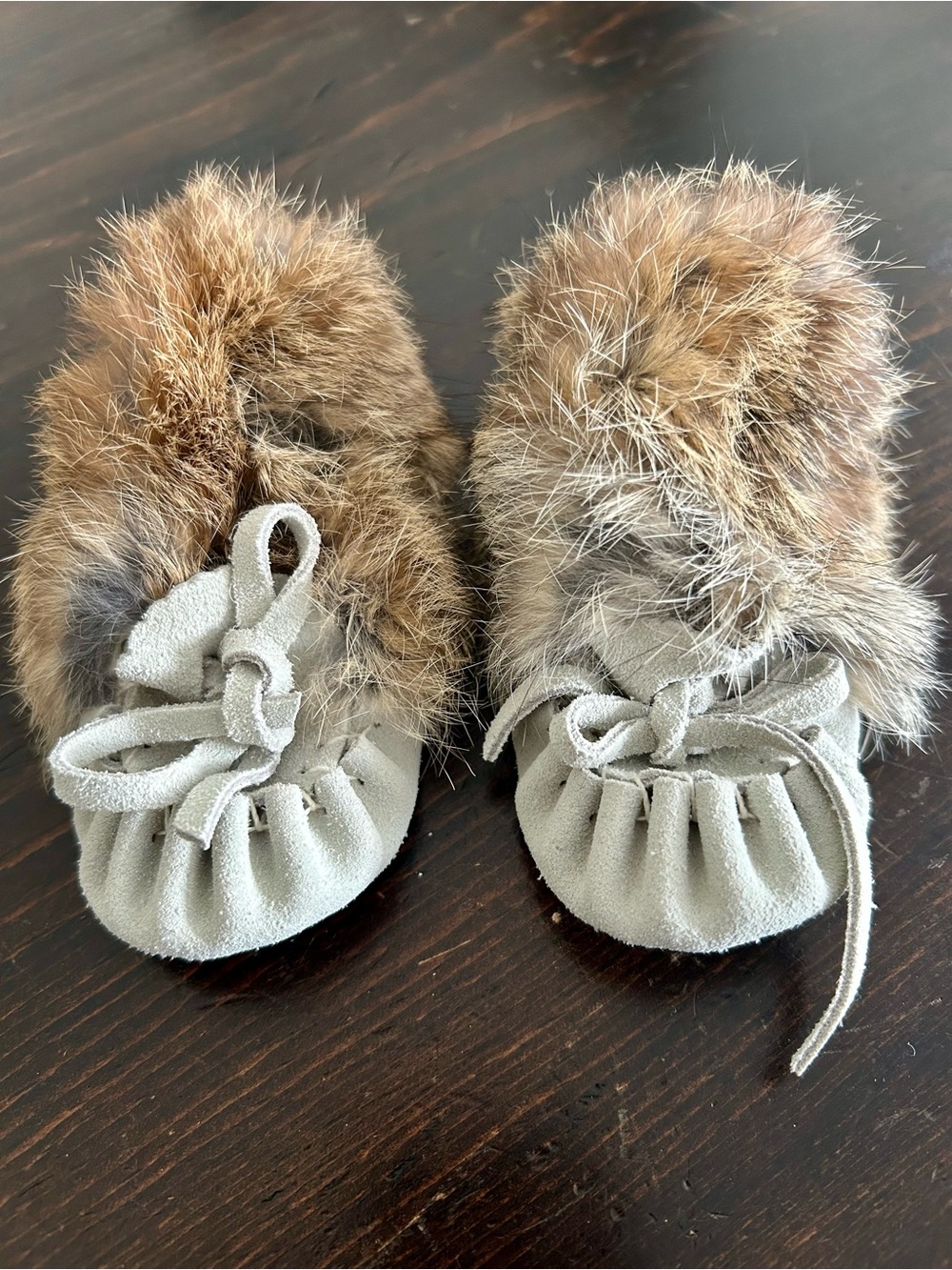 ✨3/$30✨ NEW Laurentian Chief Baby Suede & Fur Moccasins | 0-6 months